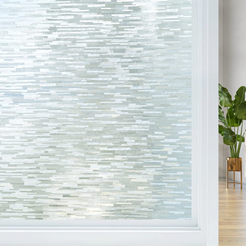 Haton Window Privacy Film, Frosted Glass Static Cling Sun Heat Blocking Window Clings, Frosting Opaque Coverings, Vinyl Removable Stickers Tint for Home Door Office, Non Adhesive 35.4" x 78.7" - Image 1